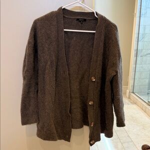100% Cashmere QUINCE Dark Brown Cardigan Sweater - size S